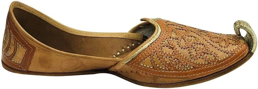 Punjabi Tan Jutti for Men's Khussa Shoes Indian Mojari Pakistani Shoes Ethnic Shoes