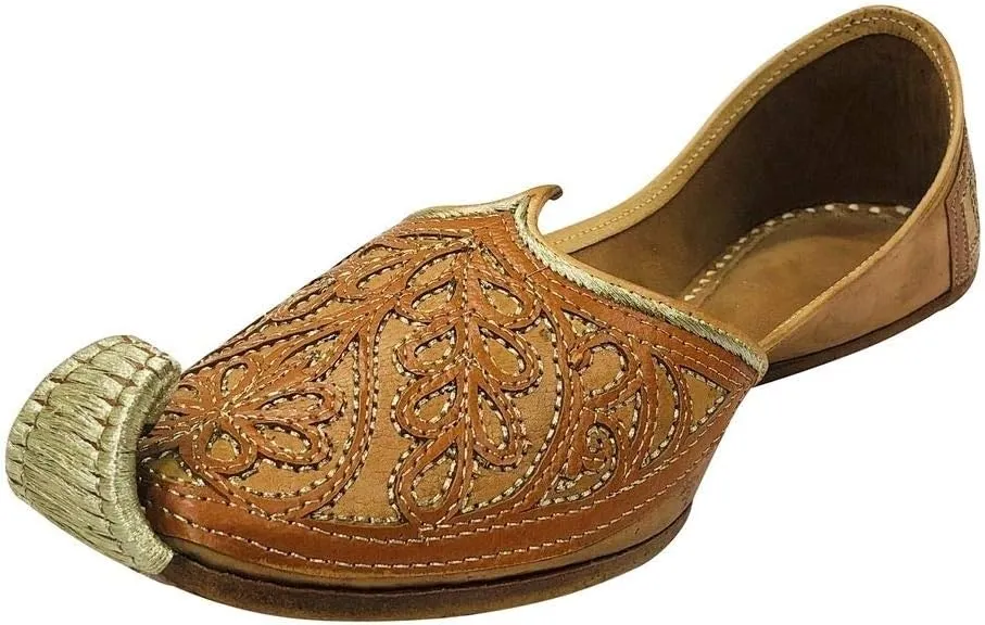 Punjabi Tan Jutti for Men's Khussa Shoes Indian Mojari Pakistani Shoes Ethnic Shoes