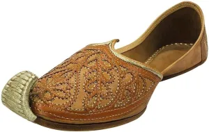 Punjabi Tan Jutti for Men's Khussa Shoes Indian Mojari Pakistani Shoes Ethnic Shoes