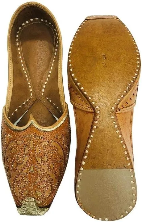 Punjabi Tan Jutti for Men's Khussa Shoes Indian Mojari Pakistani Shoes Ethnic Shoes