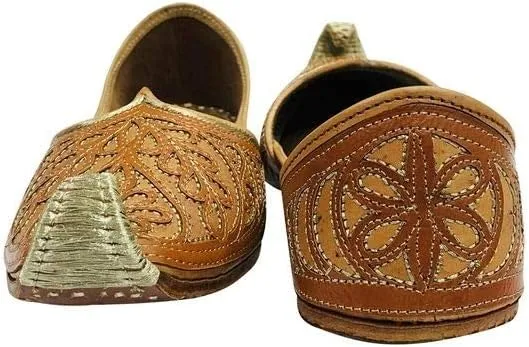 Punjabi Tan Jutti for Men's Khussa Shoes Indian Mojari Pakistani Shoes Ethnic Shoes