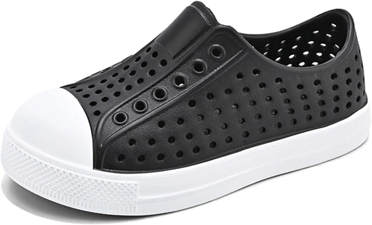 QLZ Toddler Kids Water Shoes for Boys Girls Garden Sandals Rubber Shoes Beach Sneakers, Slip-on Anti-Slip Lightweight Breathable Quick Dry Soft Flexible（Toddler/Little Kid/Big Kid）
