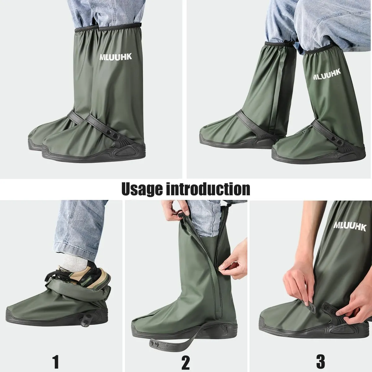 Rain Shoe Covers, Reusable Waterproof Rain Cover for Shoes, Non-Slip PVC Snow Boot Covers for Men and Women