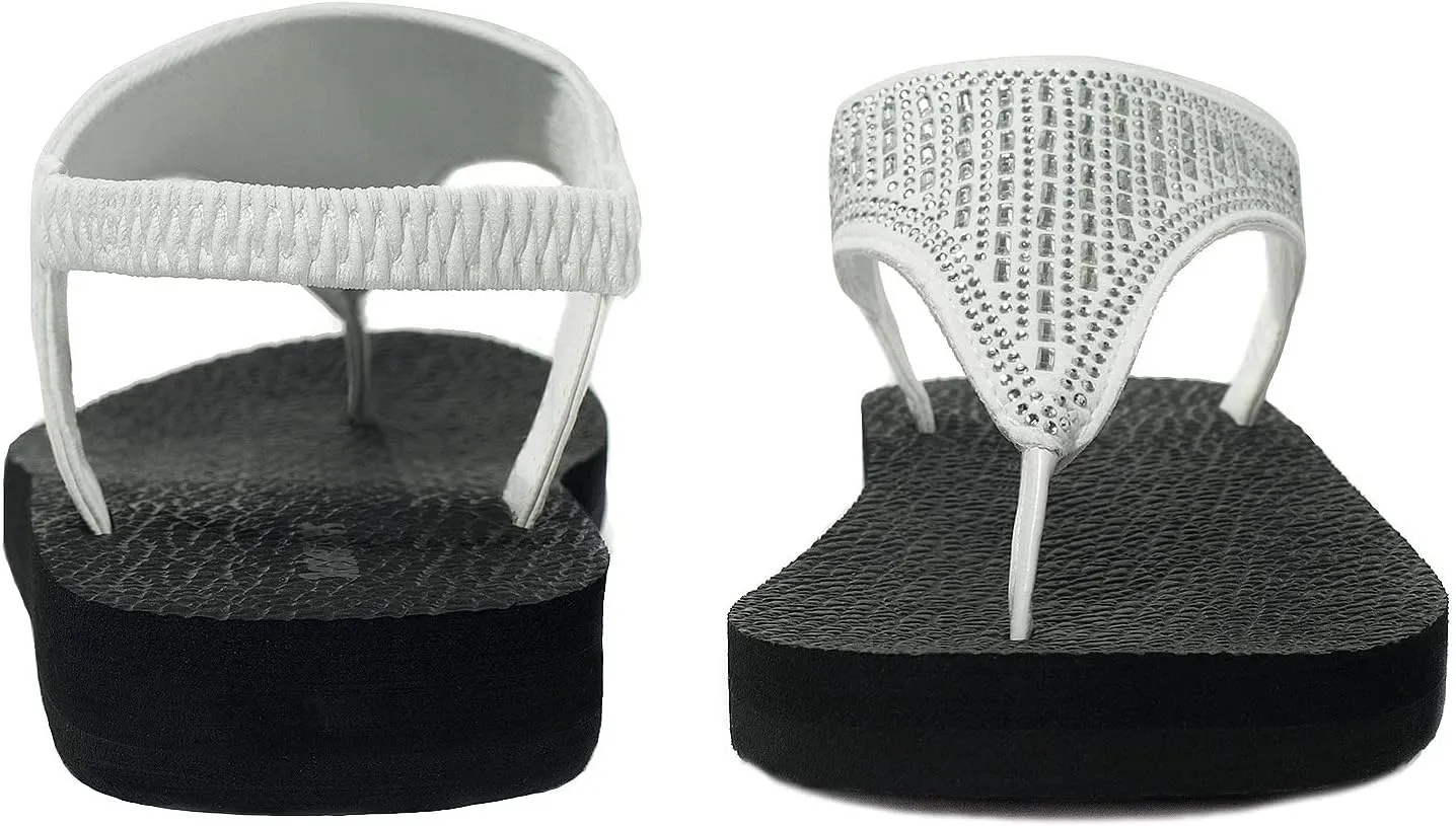 Ranberone Women's Yoga Mat Flip Flops Casual Flat Summer Beach Sandals