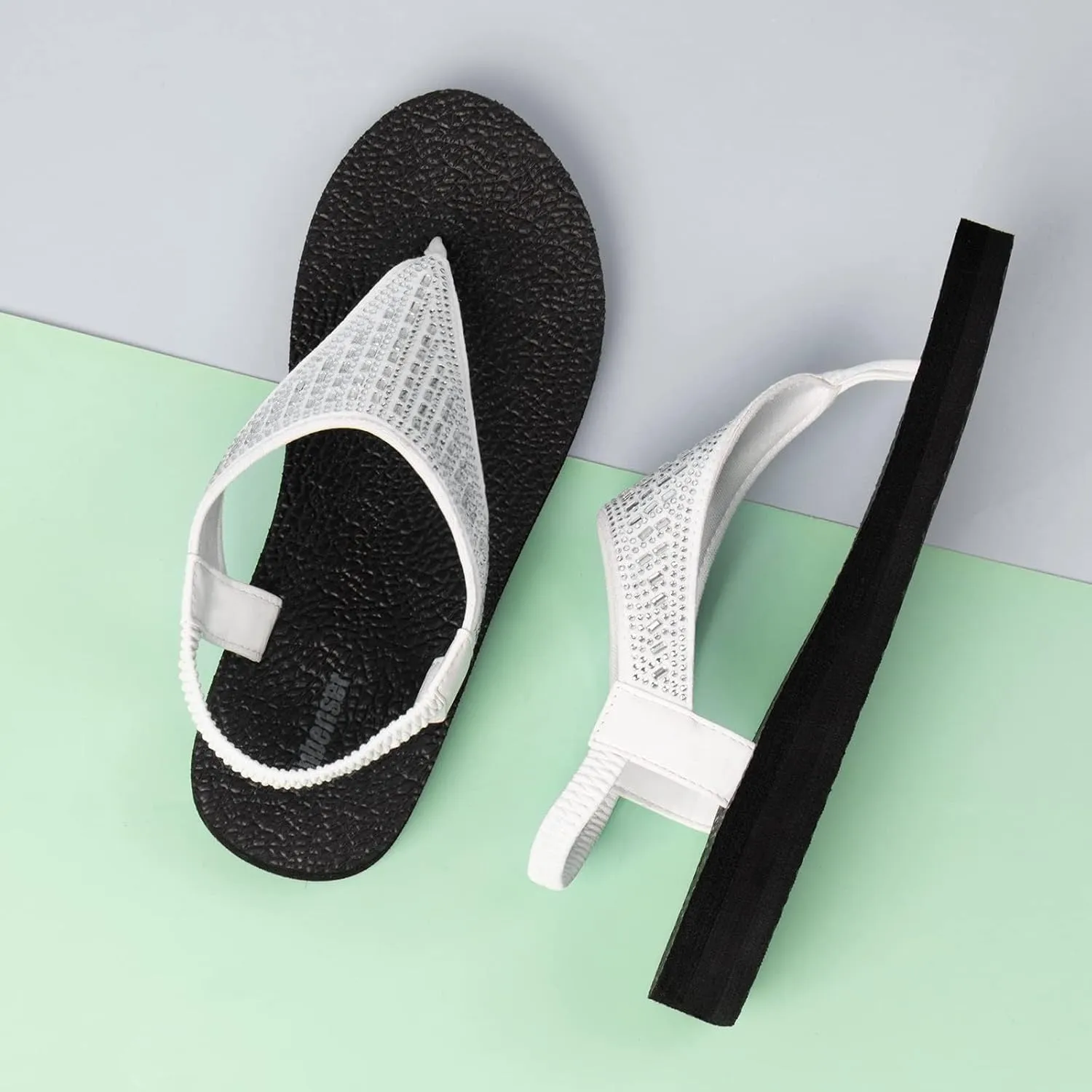 Ranberone Women's Yoga Mat Flip Flops Casual Flat Summer Beach Sandals