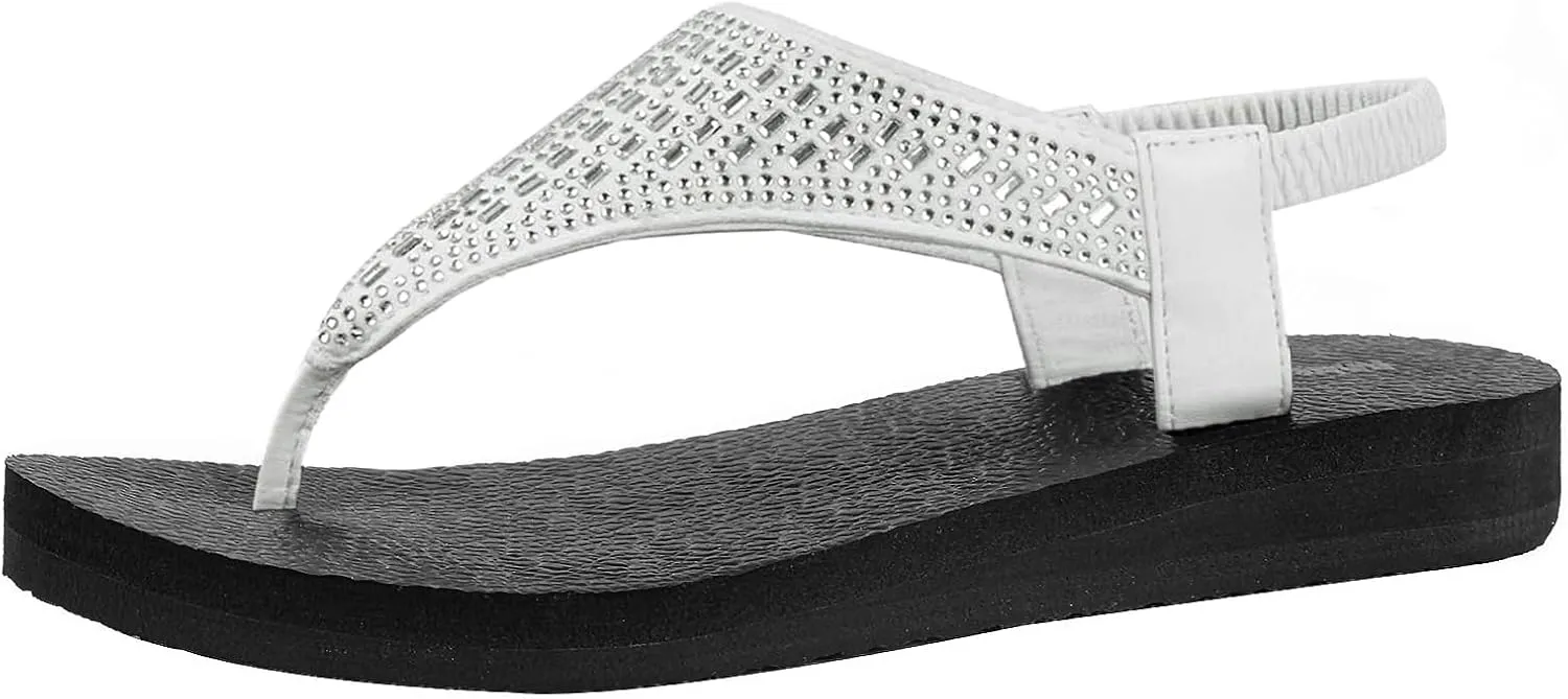 Ranberone Women's Yoga Mat Flip Flops Casual Flat Summer Beach Sandals