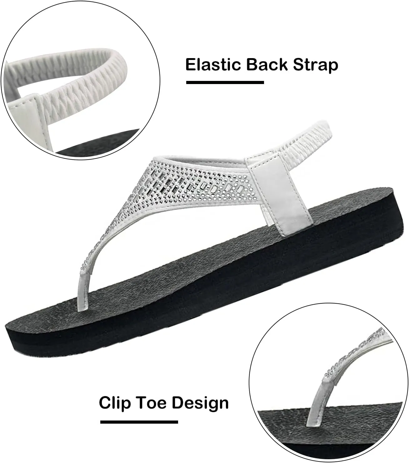 Ranberone Women's Yoga Mat Flip Flops Casual Flat Summer Beach Sandals