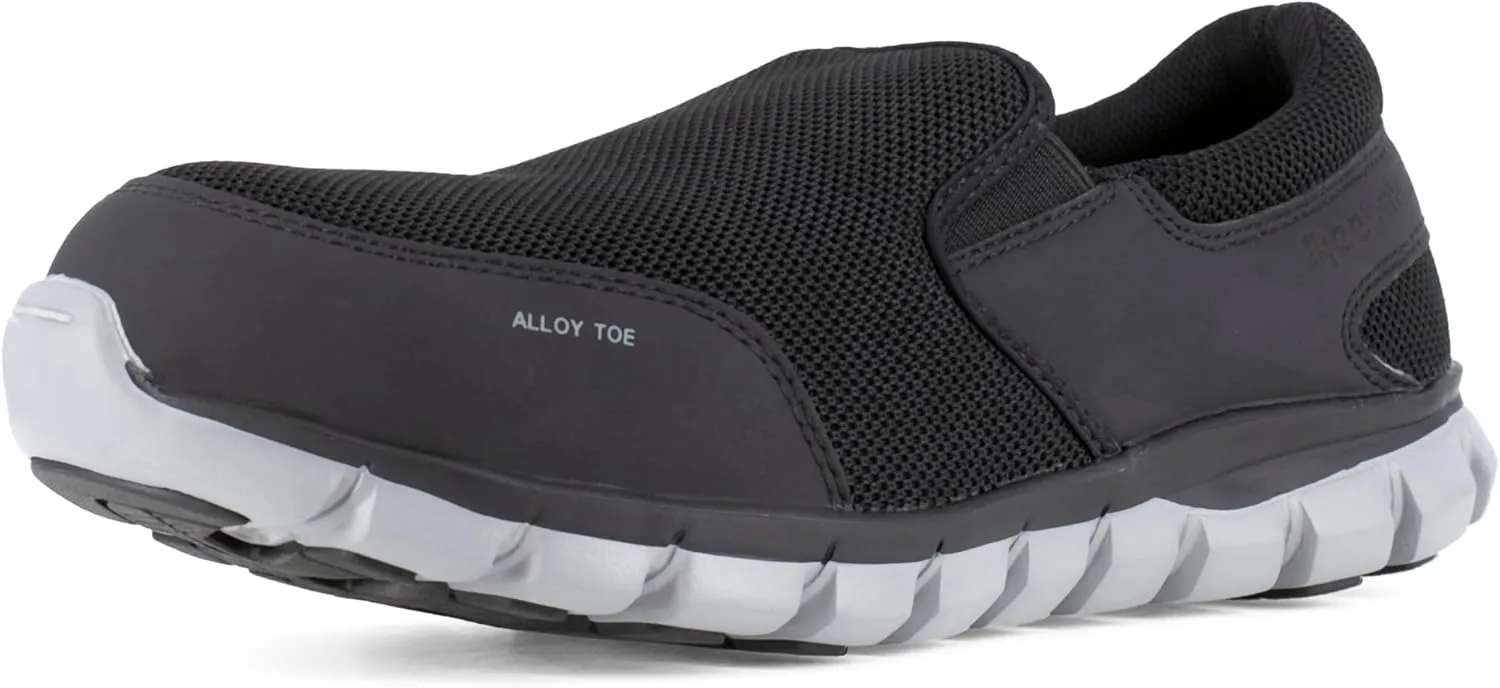 Reebok Men's Rb4037 Sublite Cushion Work Safety Athletic Slip-on Alloy Toe Shoe Black