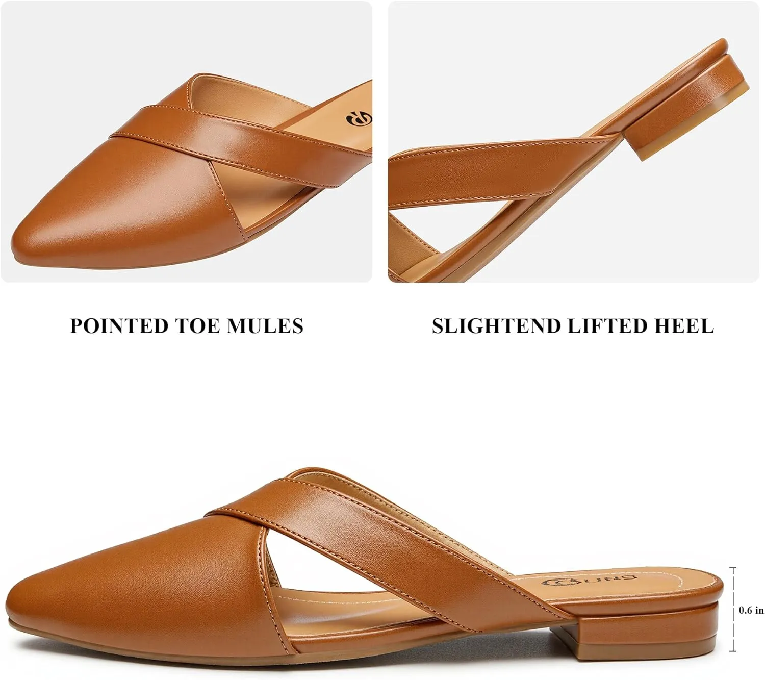 Rekayla Women’s Mules Closed Pointed Toe Backless Loafer Shoes for Women