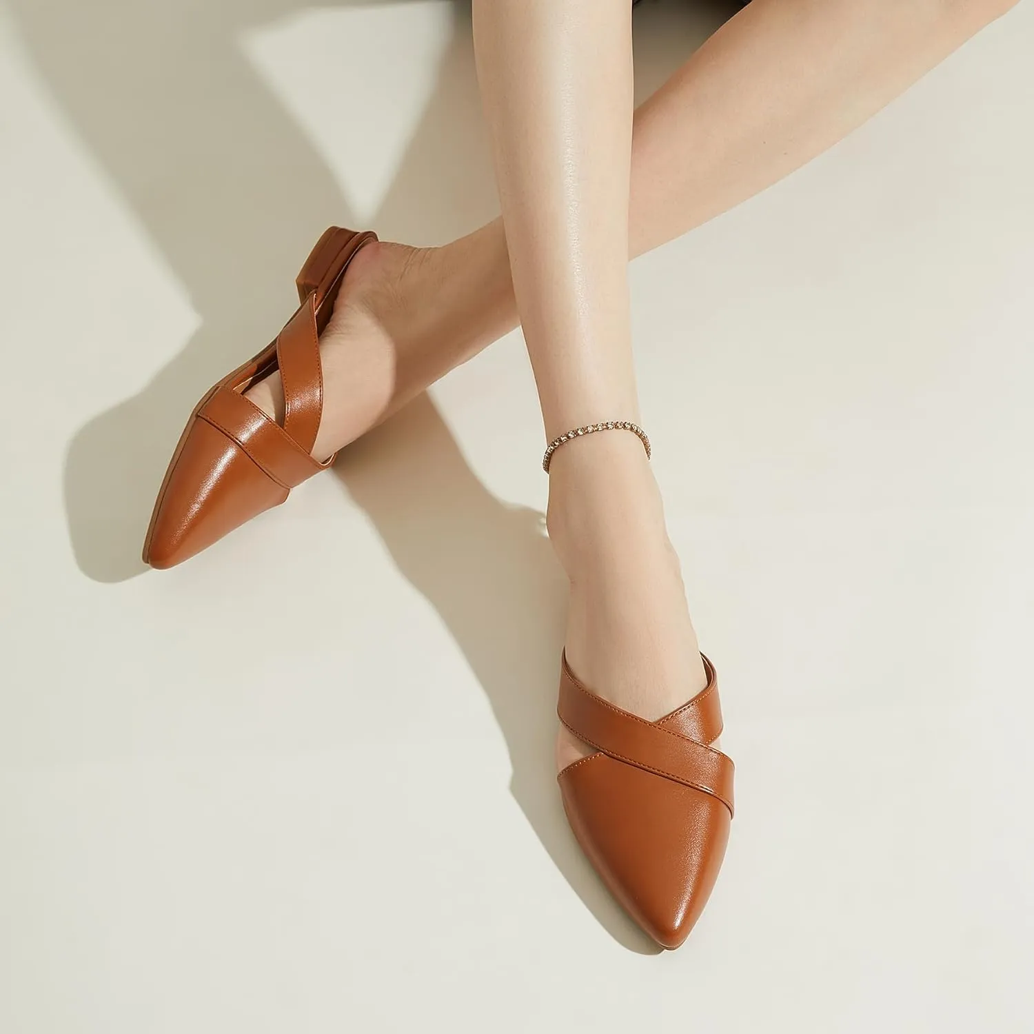 Rekayla Women’s Mules Closed Pointed Toe Backless Loafer Shoes for Women