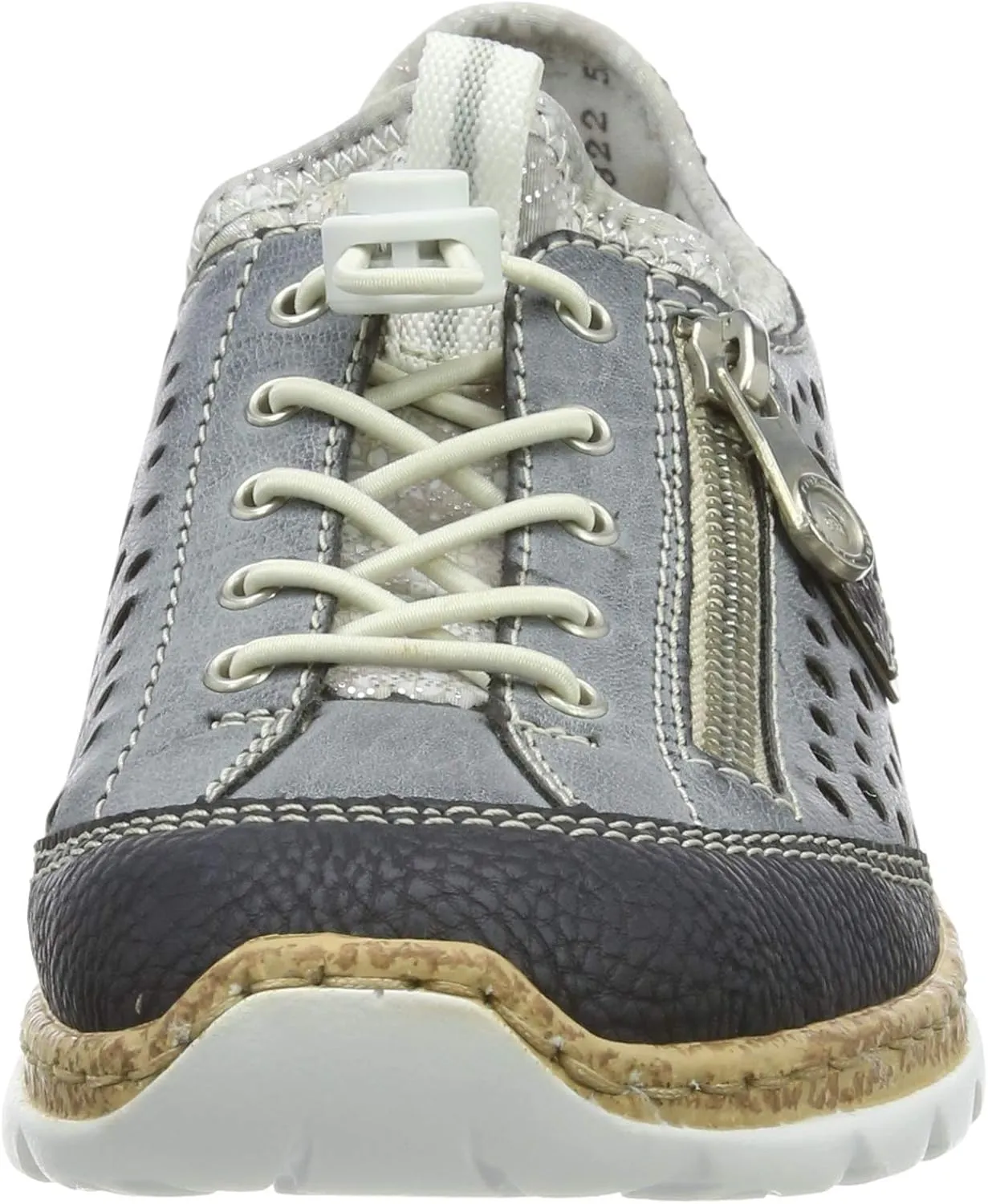 Rieker N42P6 Nikita Slip-On Women's Sneakers - Lightweight Walking Shoes with Durable Sole - Lacer-Cut Detailing and Stretch Laces - Stylish Comfort for All-Day Wear