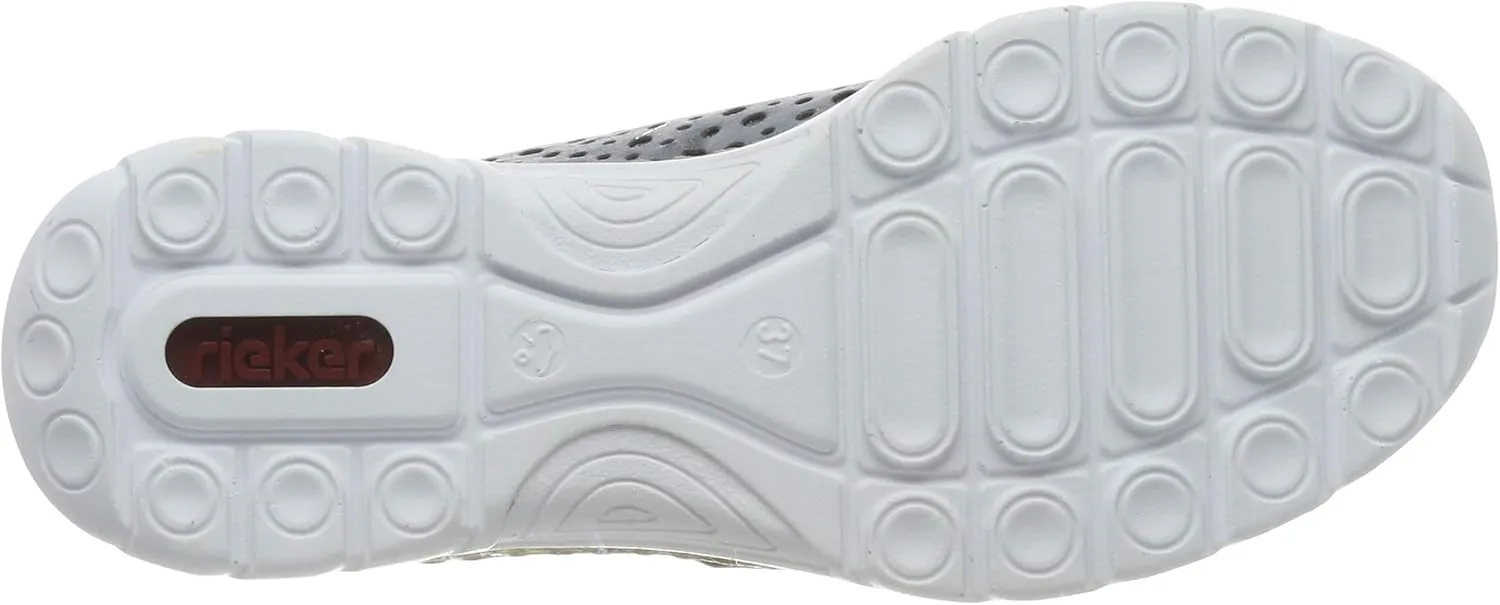 Rieker N42P6 Nikita Slip-On Women's Sneakers - Lightweight Walking Shoes with Durable Sole - Lacer-Cut Detailing and Stretch Laces - Stylish Comfort for All-Day Wear