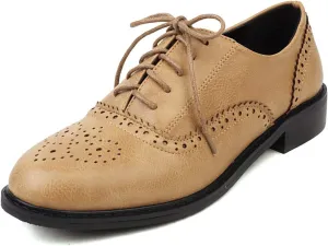 Roimaash Casual Oxford Shoes for Women Wingtip Flat Business Work Shoes