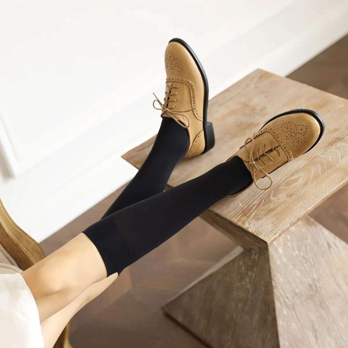 Roimaash Casual Oxford Shoes for Women Wingtip Flat Business Work Shoes
