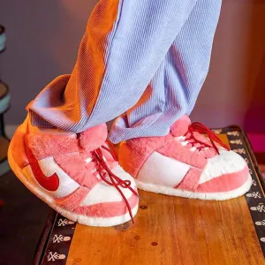 Rose Pink Plush Check Sneakers