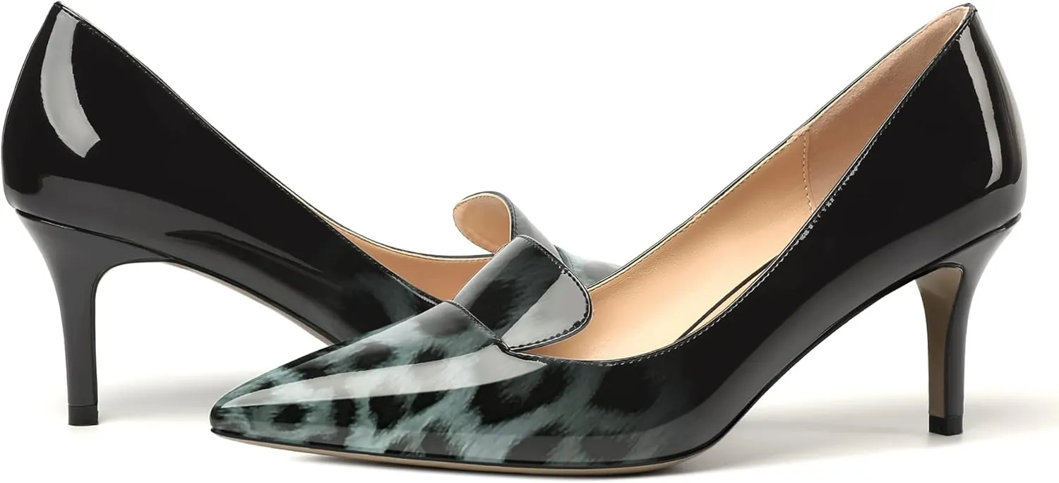 ROSERWISH Womens Patent Pointed Toe Fashion Party Slip On Office Stiletto High Heel Pumps Dress Shoes 2.5 Inch