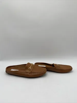 Saks Fifth Avenue Women's Leather Mule Driver Shoes Brown Size 6.5B - Very Good
