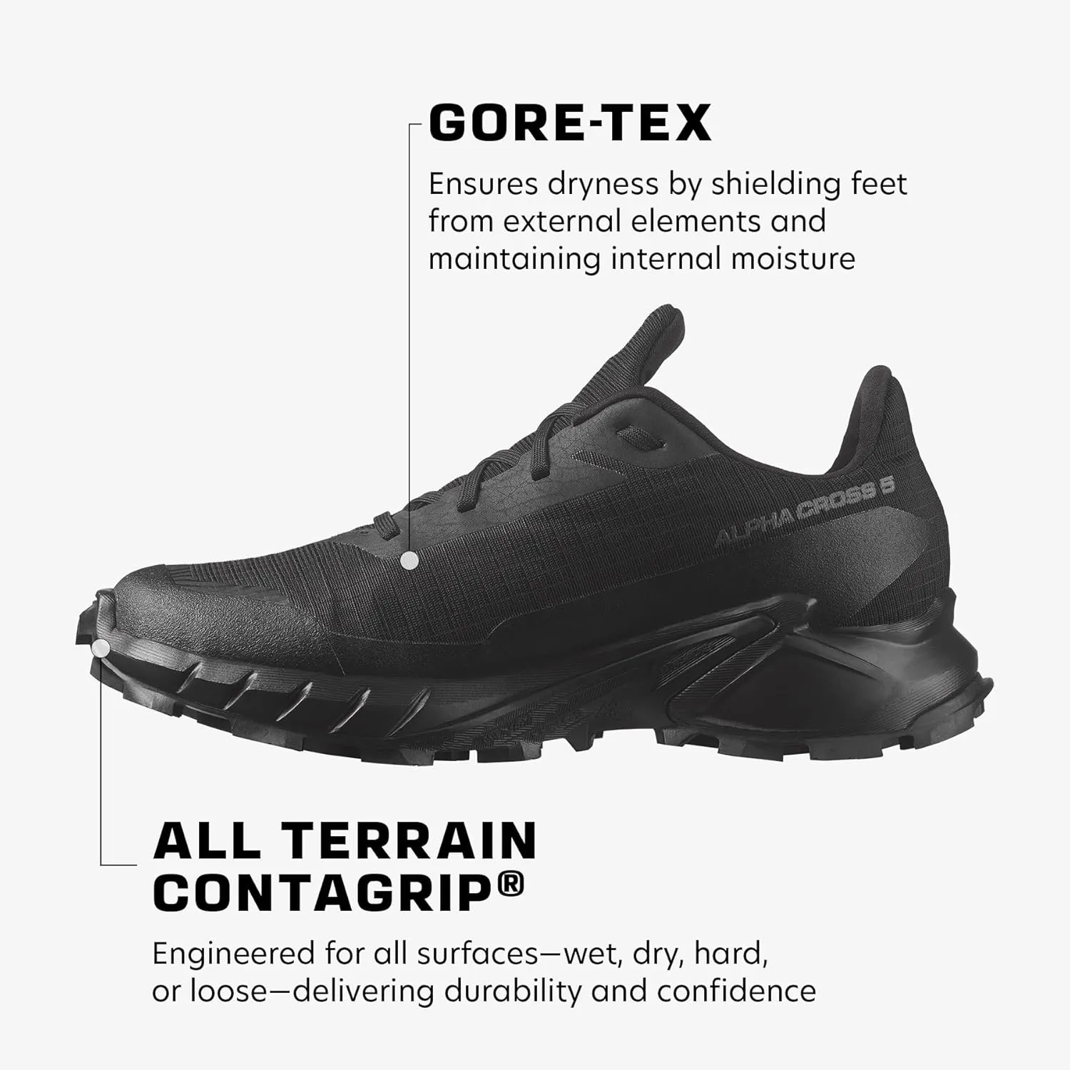 Salomon Women's ALPHACROSS 5 GORE-TEX Trail Running Shoe
