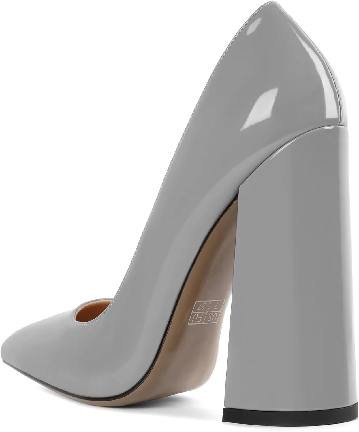 SAMMITOP Women's Chunky High Heel Pumps Pointed Toe Slip On Party Dress Shoes