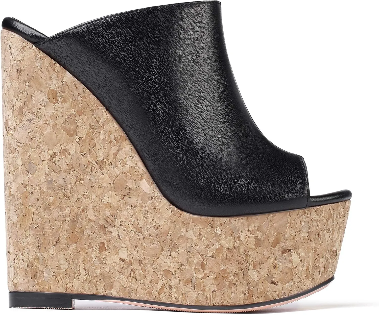 SAMMITOP Women's Platform Wedge Open Toe Sandals,Ladies Slip On Wedge Mule Shoes