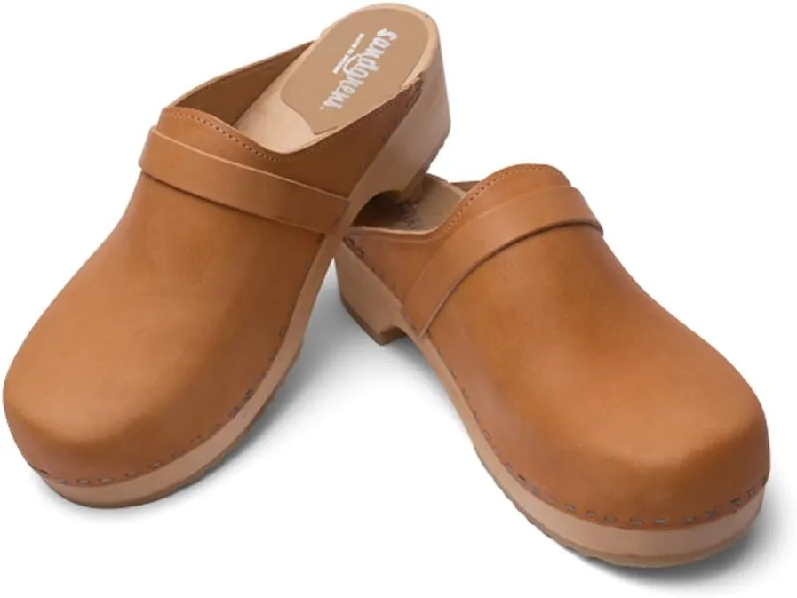 Sandgrens Handmade Swedish Wood Clogs for Men, Low Heel Mule | Malmö