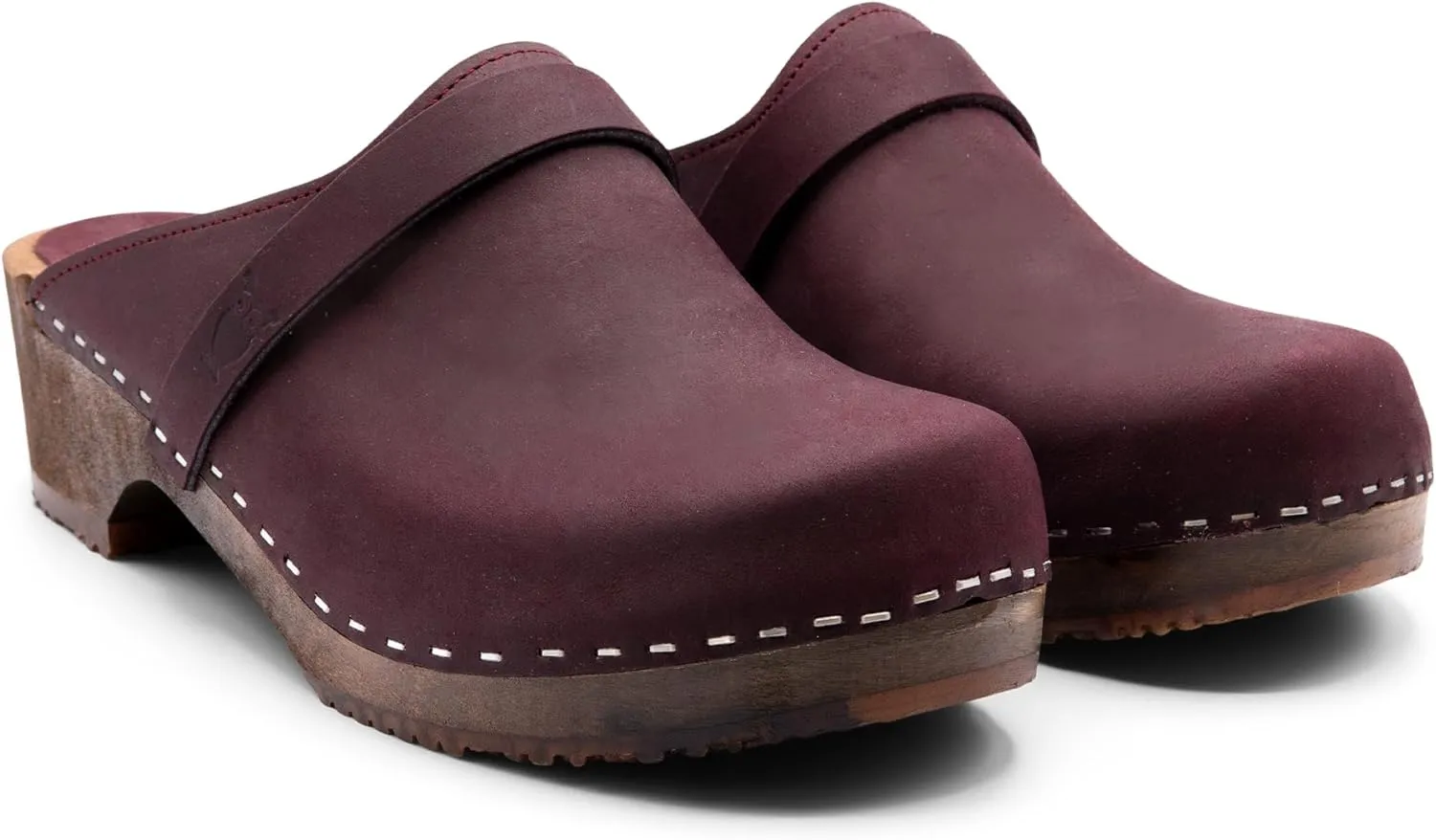 Sandgrens Handmade Swedish Wood Clogs for Men, Low Heel Mule | Malmö