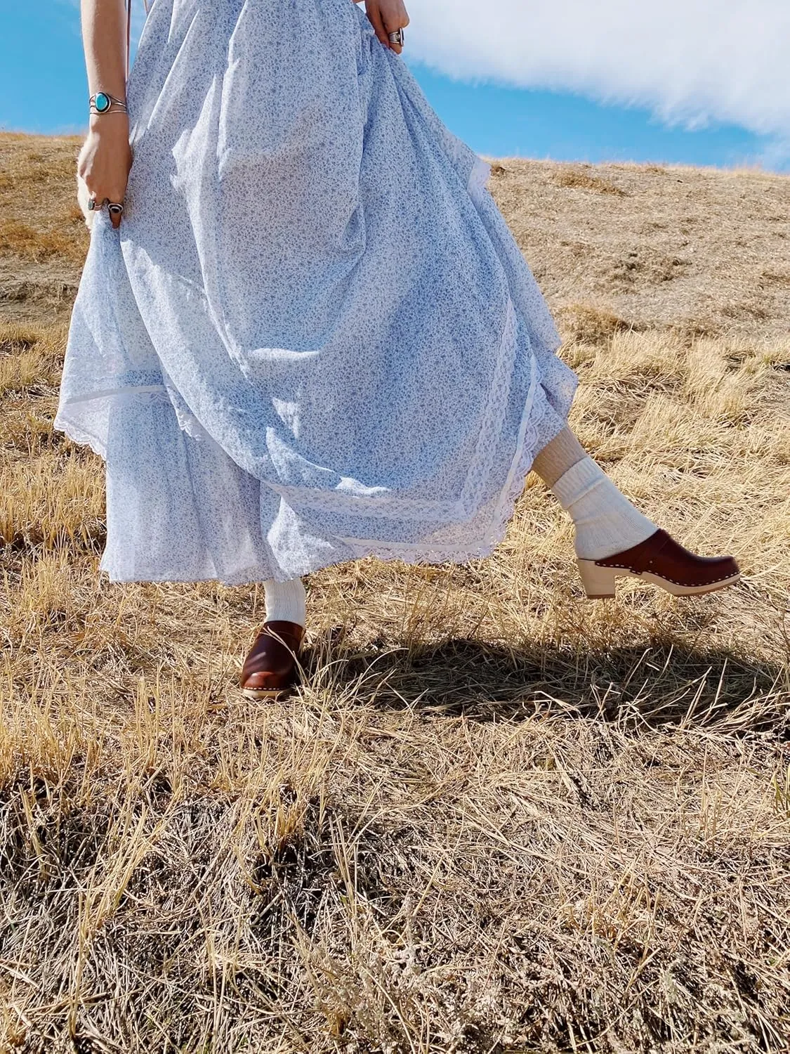 Sandgrens Handmade Swedish Wood Clogs for Women, High Heel Mule | Dublin