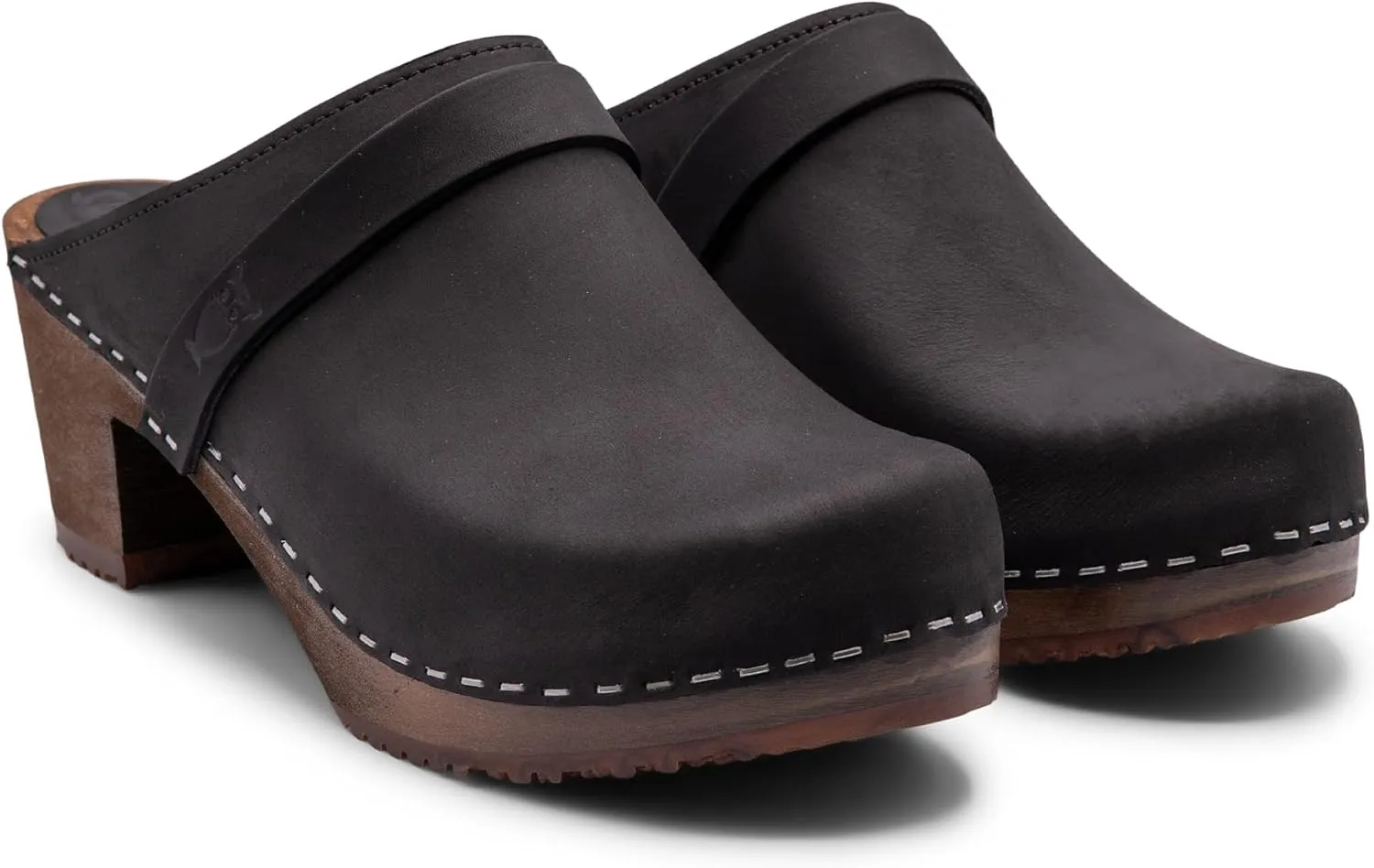 Sandgrens Handmade Swedish Wood Clogs for Women, High Heel Mule | Dublin