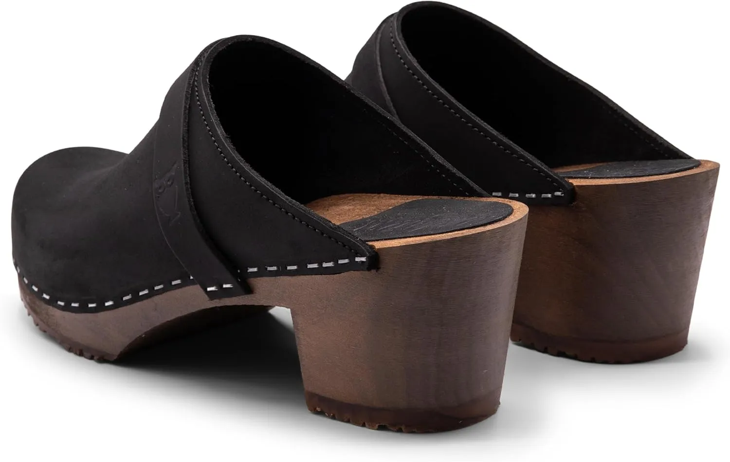 Sandgrens Handmade Swedish Wood Clogs for Women, High Heel Mule | Dublin