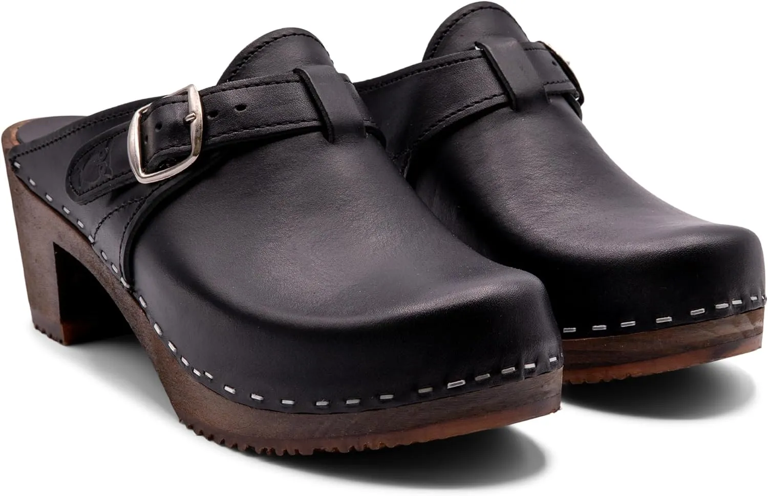 Sandgrens Handmade Swedish Wood Clogs for Women, High Heel Mule | Nashville