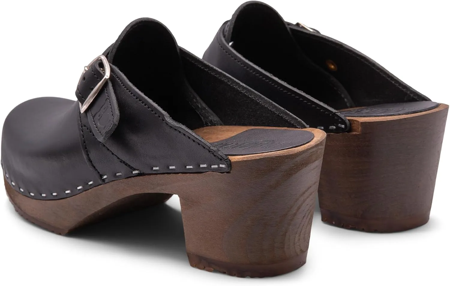 Sandgrens Handmade Swedish Wood Clogs for Women, High Heel Mule | Nashville