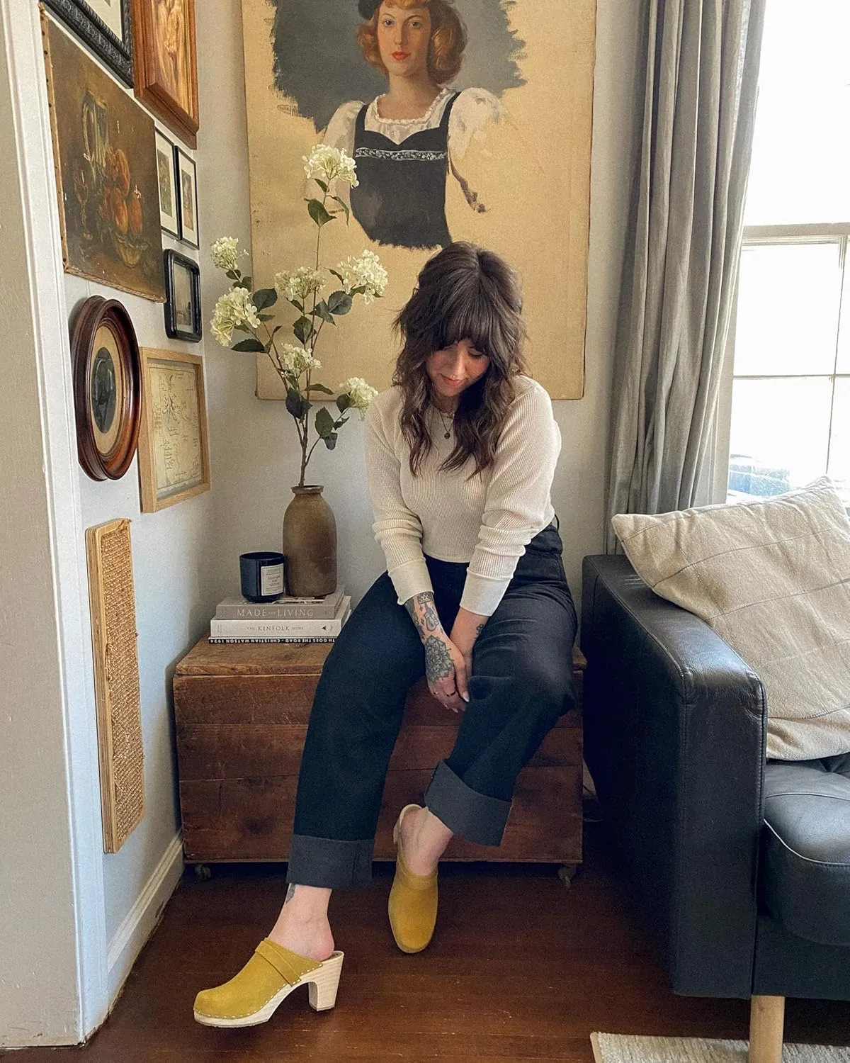 Sandgrens Handmade Swedish Wood Clogs for Women, High Rise Mule | Maya