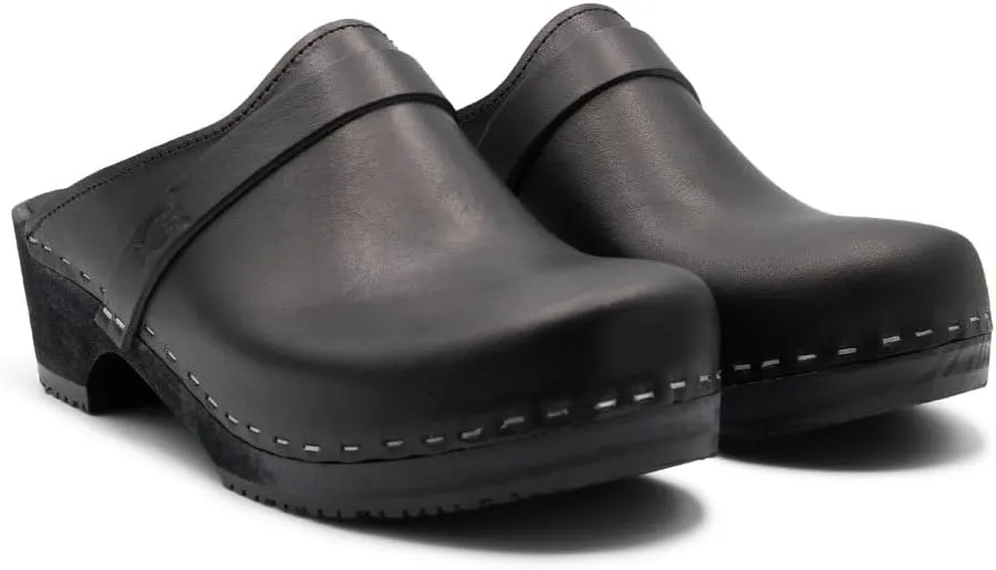 Sandgrens Handmade Swedish Wood Clogs for Women, Low Heel Mule | Tokyo
