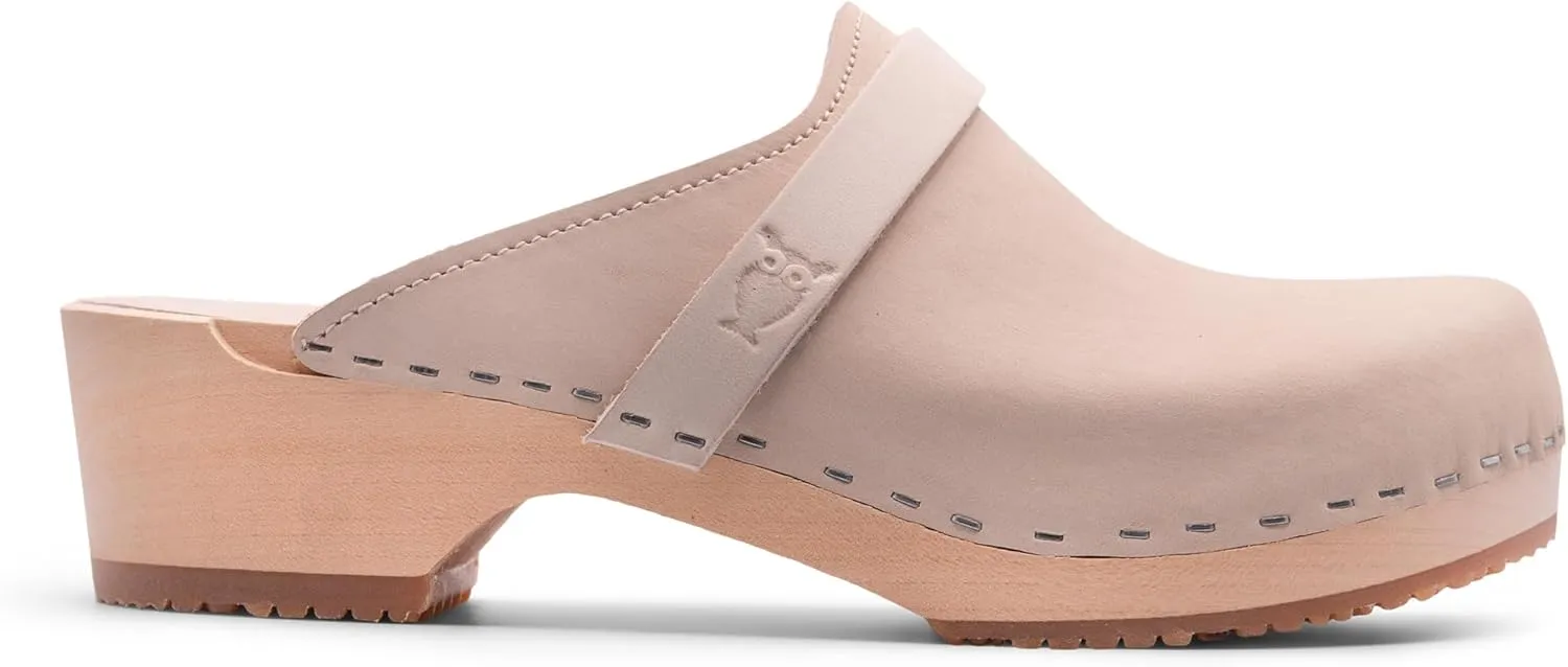 Sandgrens Handmade Swedish Wood Clogs for Women, Low Heel Mule | Tokyo