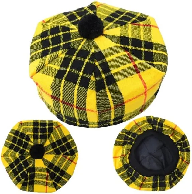 Scottish Hat Tam o' Shanter Tammy Jimmy Flat Bonnet in Various Tartans