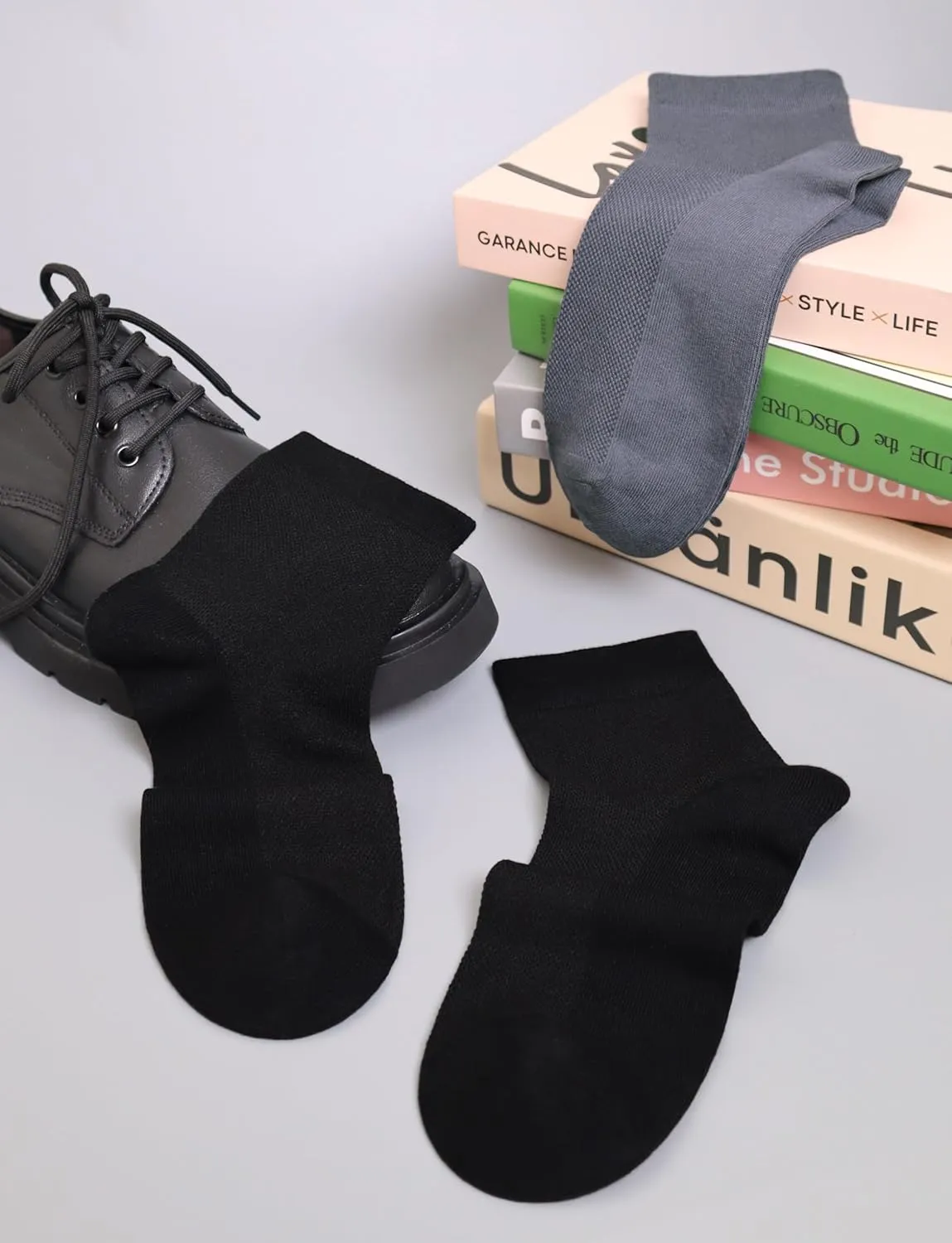SERISIMPLE Mens Rayon Bamboo Ankle Breathable Socks Thin Quarter Athletic Comfortable Casual Mesh Socks 5 Pairs