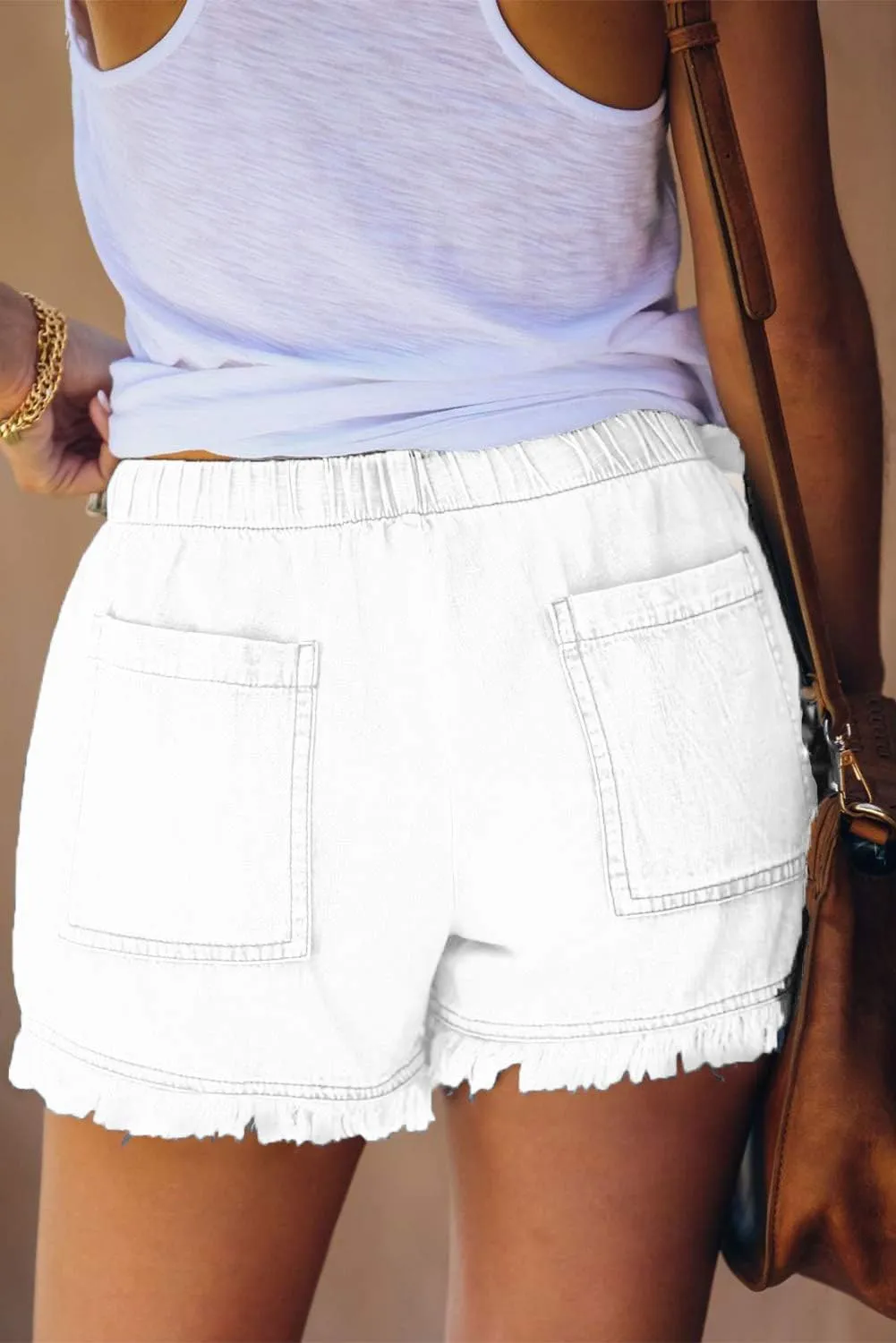 SESERAGI Womens Cotton Linen Shorts Soft Elastic Waist Summer Casual Short Pants