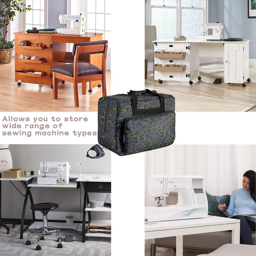 Sewing Machine Carrying Case Tote Bag, Nylon Carry Bag, Padded Storage Cover Carrying Case with Pockets and Handles, Suitable for Most Standard Singer, Brother, Janome