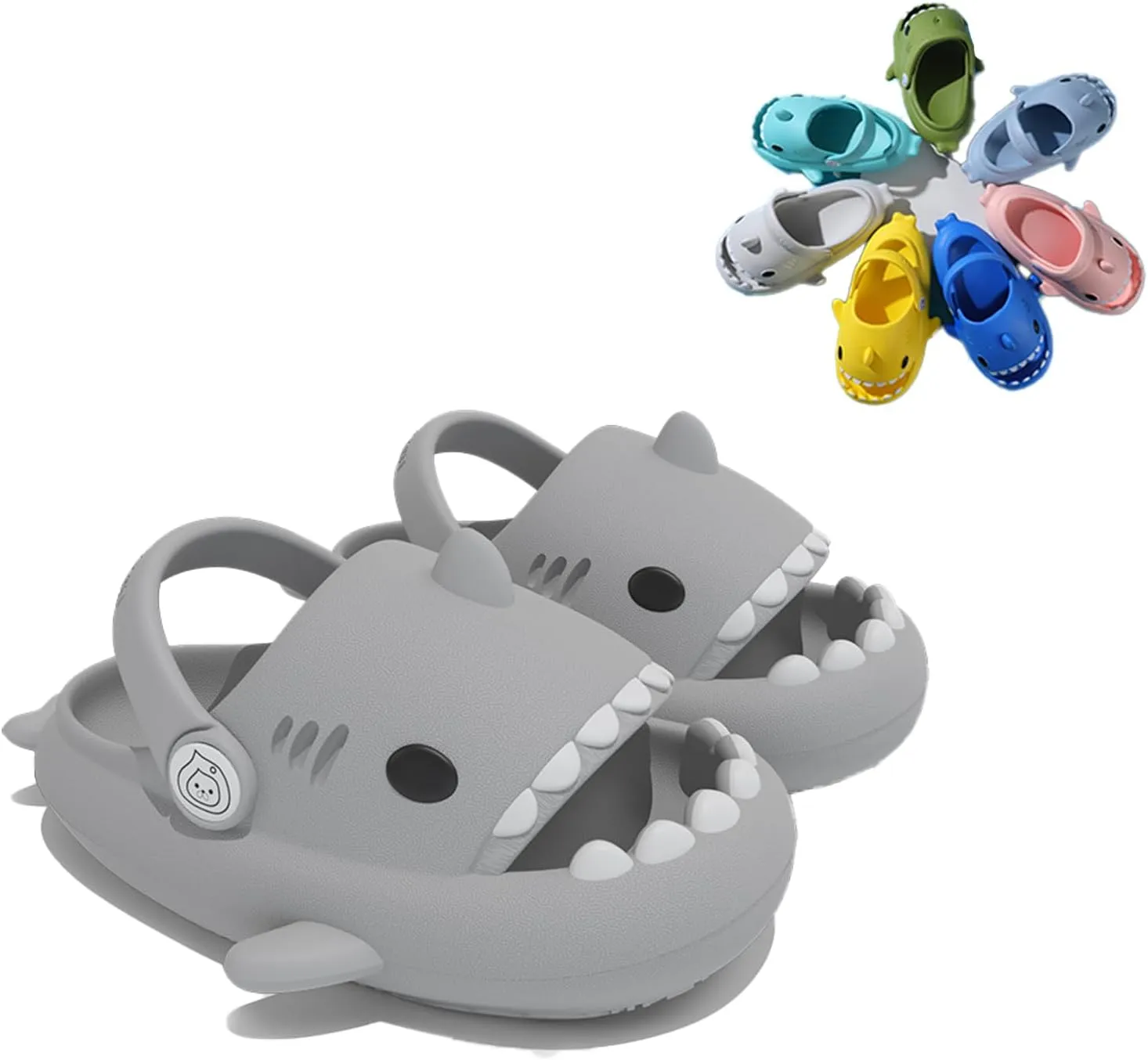 Shark Slides, Sharkclas Chancletas Kids, Cute Cartoon Summer Cloud Slippers, Toddler Boys Girls Slip On Sandals, Cushioned Thick Sole Beach Pool Shoes