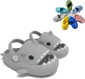 Shark Slides, Sharkclas Chancletas Kids, Cute Cartoon Summer Cloud Slippers, Toddler Boys Girls Slip On Sandals, Cushioned Thick Sole Beach Pool Shoes