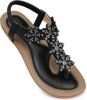 SHIBEVER Dressy Flat Sandals for Women: Summer Comfortable Walking Womens Sandal