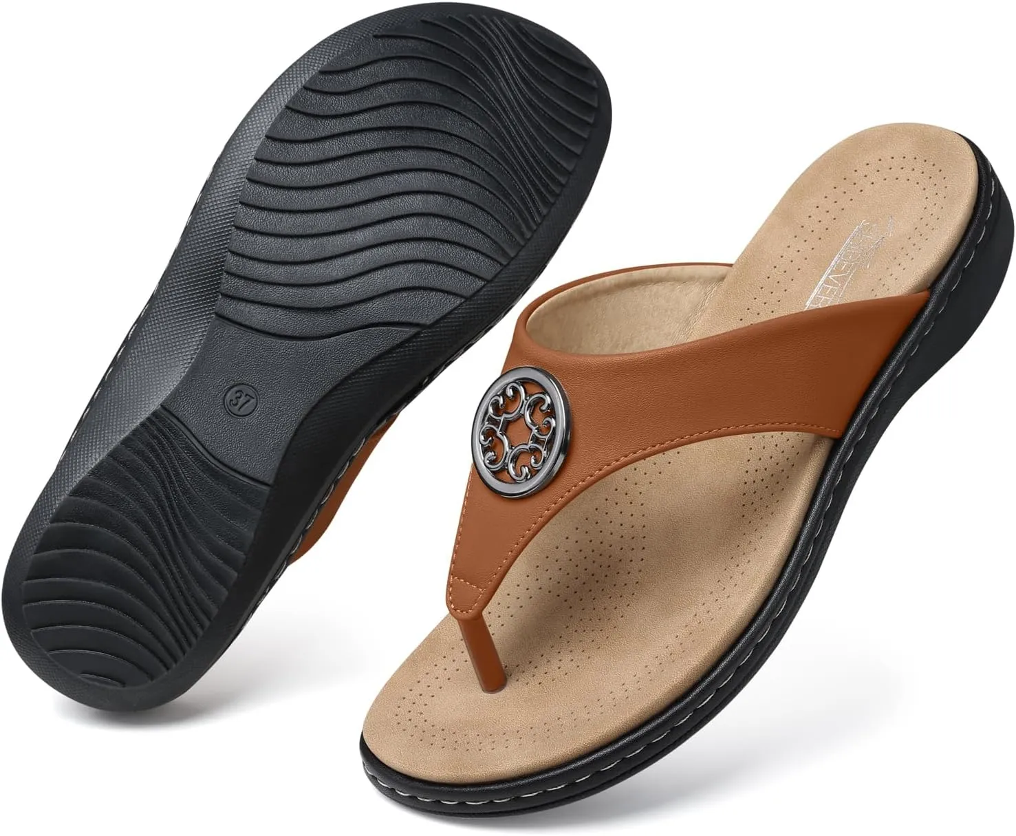 SHIBEVER Womens Flat Thong Sandals: Comfortable Walking Summer Casual Flip Flops for Women