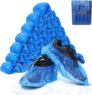 Shoe Covers Disposable Non Slip Pack of 300 (150 Pairs): TOOSOFt Blue Plastic Booties for Shoes Covers - Extra Large Foot Booties Disposable Waterproof Indoors,fits up to Size 11 US Men and 13 Women