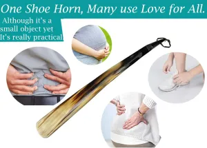 Shoe Horn Made with Real Horn Handmade. Easy Grip Long handle Shoehorn for Men,Women Seniors, Pregnancy, Elderly, back pain, tall people and kids Shoes & Boots.Best Gift Idea Home or Travel Use (22'')