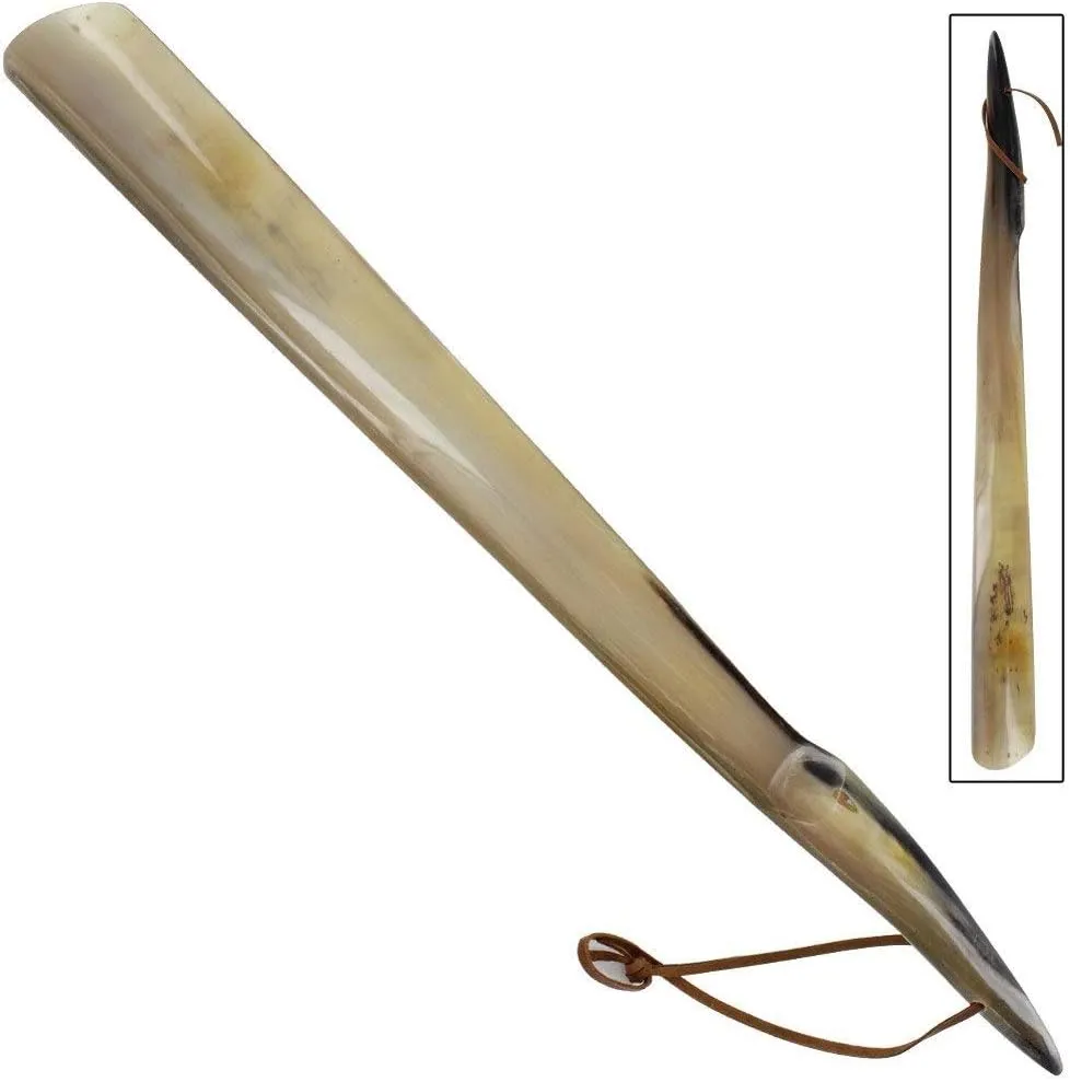 Shoe Horn Made with Real Horn Handmade. Easy Grip Long handle Shoehorn for Men,Women Seniors, Pregnancy, Elderly, back pain, tall people and kids Shoes & Boots.Best Gift Idea Home or Travel Use (22'')