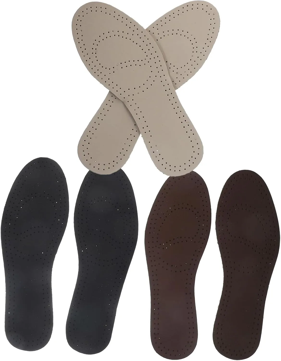 Shoe Pads Foot Cowhide Breathable Shock-Absorbing Insoles for Men Size 45-46