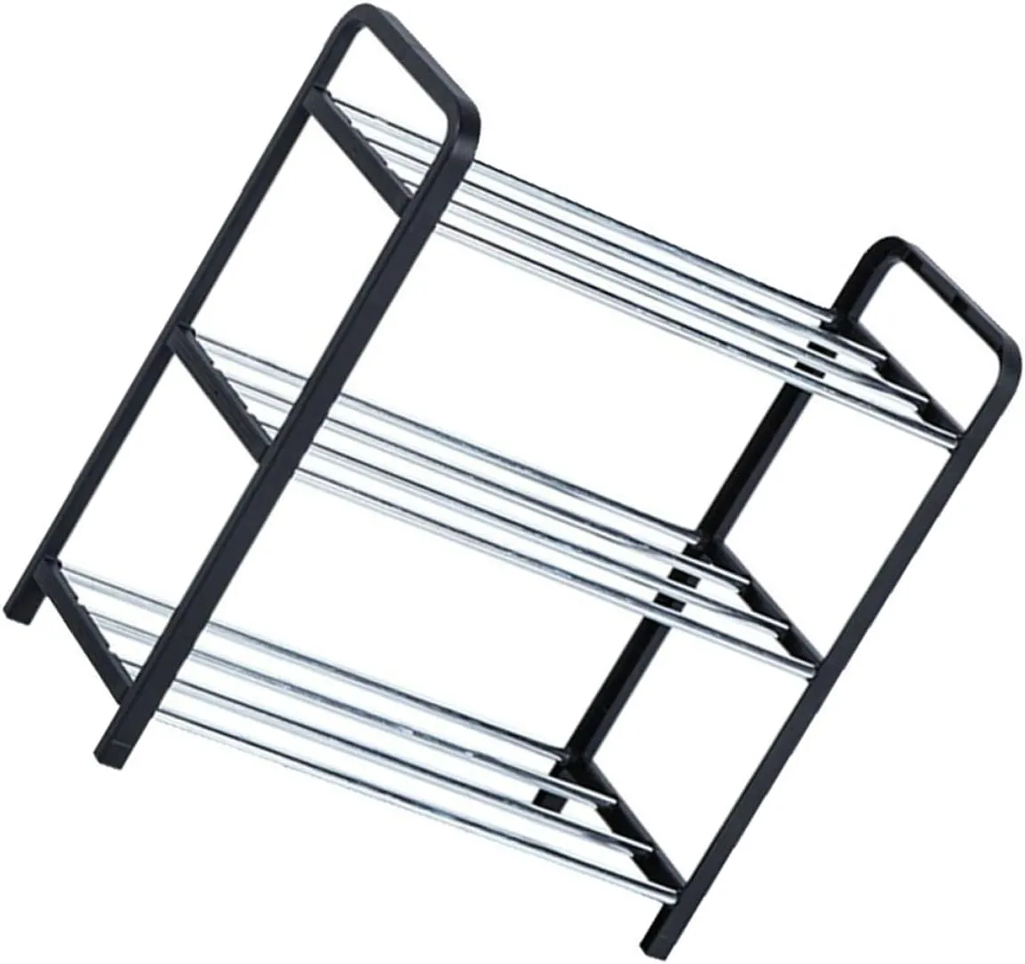 Shoe Storage Organizer 3-Layer Household Shoe Shelf Entryway Pp Steel Elegant