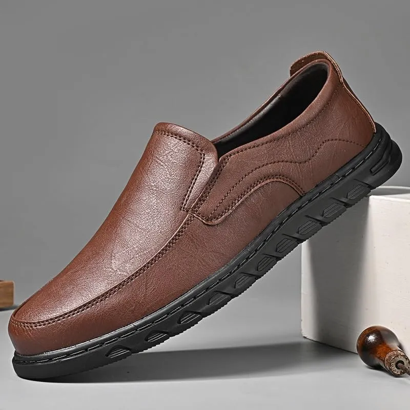 Shoes Men's Business Dress Slip-on Loafers Comfortable Round-Toe Oxford Shoes for Wedding Parties Work Men Fashionable Flat-Soled Breathable Shoes