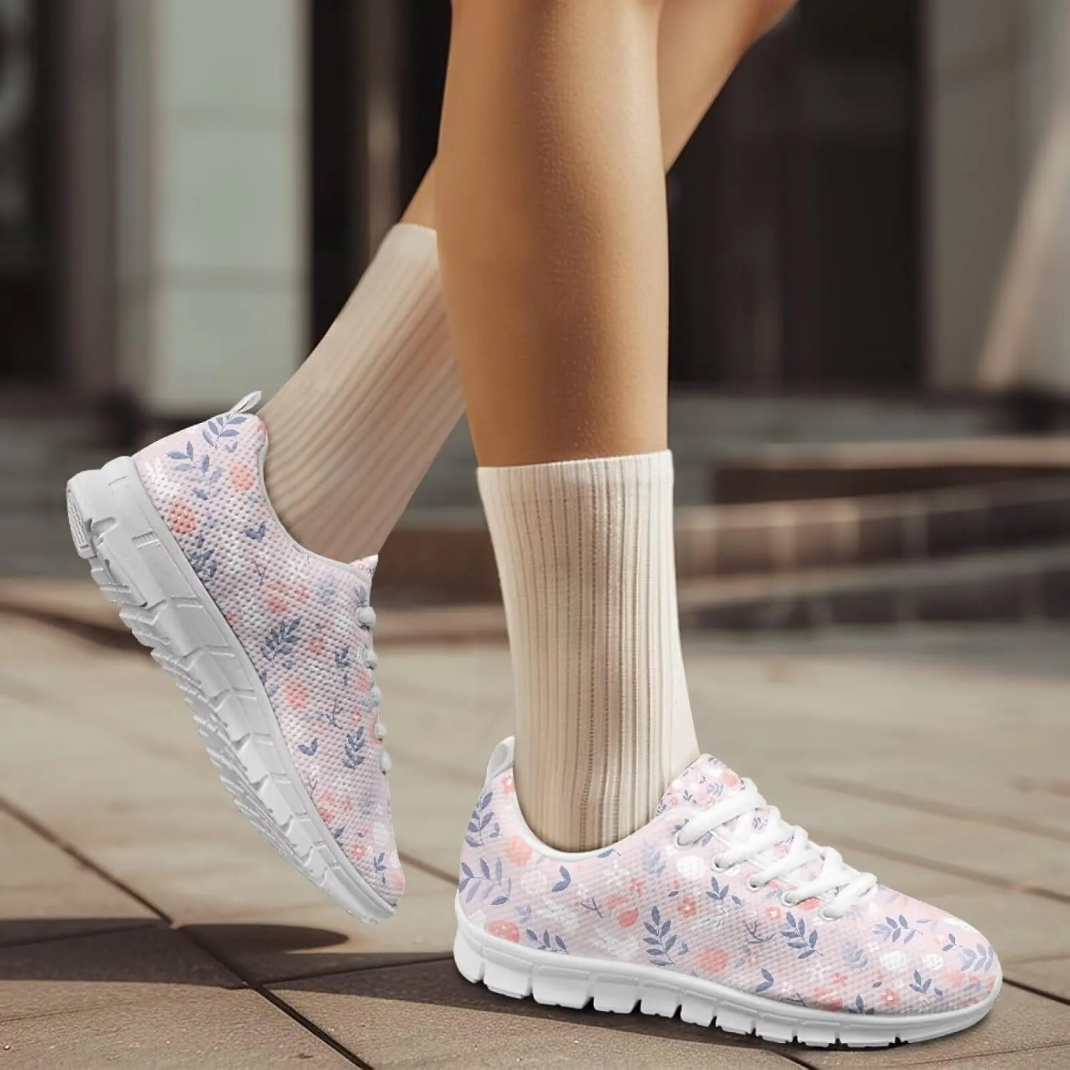 Shoes Women Cozy Casual Breathable Lightweight Athletic Sneakers Workout Lace-Up Exercise Shoes for Ladies US 5-12