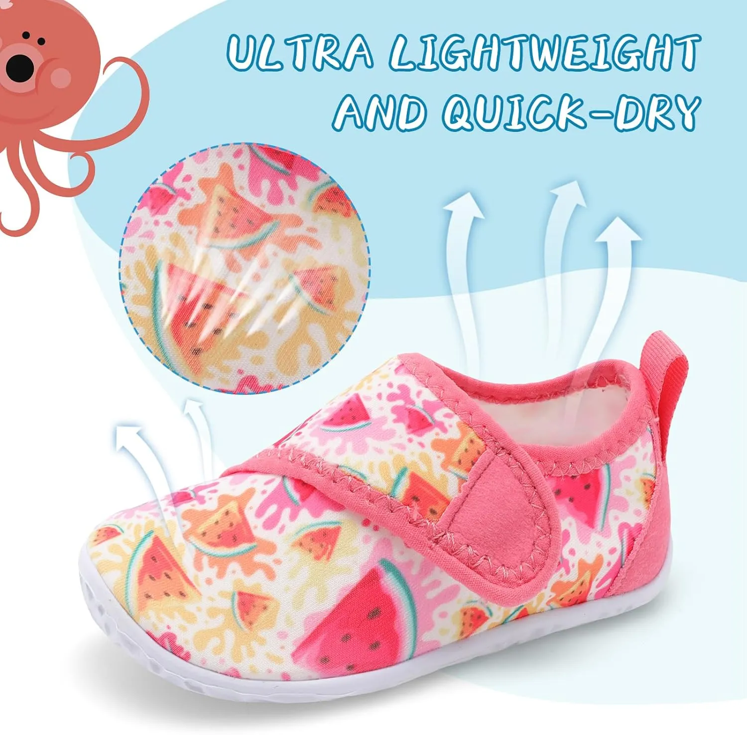 shopUAL Toddler Water Shoes Kids Girls Boys Beach Aqua Socks Skin Barefoot Walking Water Shoes Quick Dry Non-Slip Breathable Swim Pool Surf